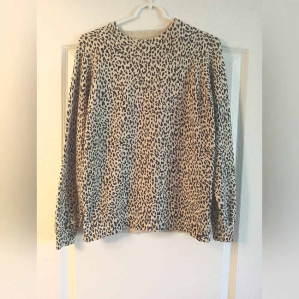 Volcom Lightweight Crewneck Pullover Leopard Print Sweater